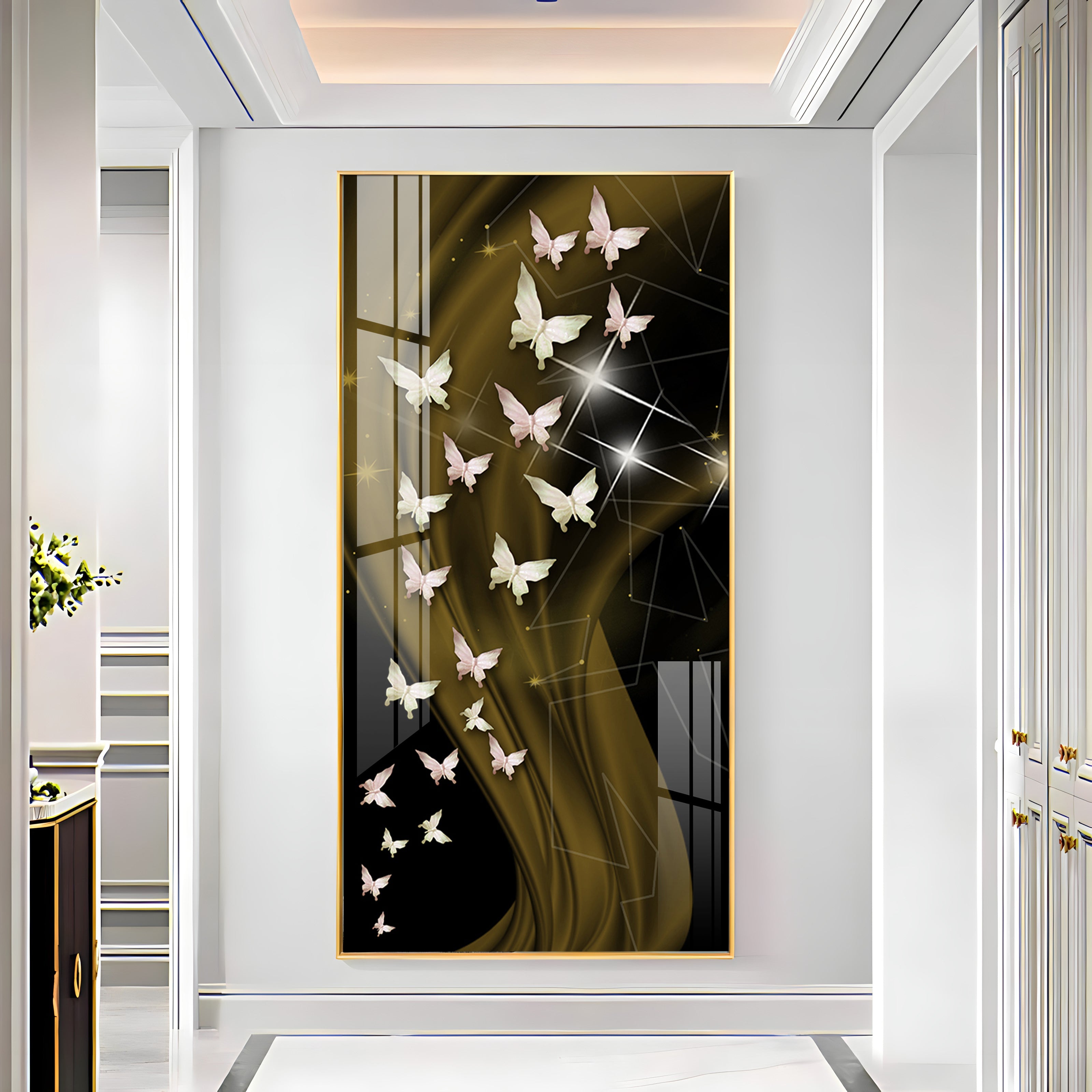 Butterflies Premium Acrylic Vertical Wall Art