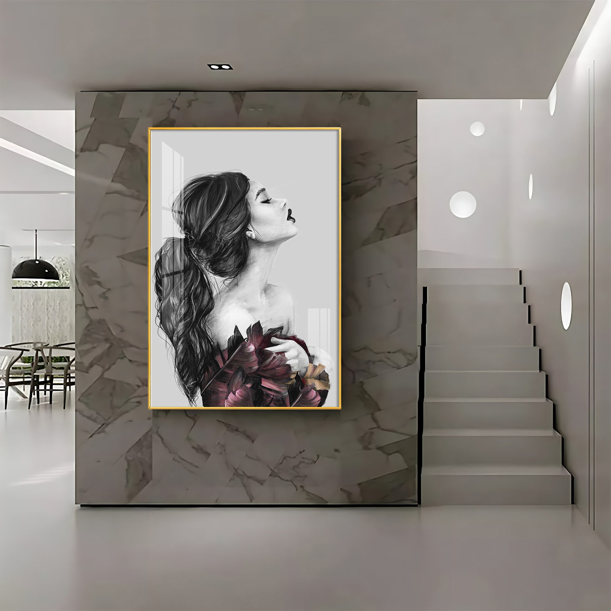 Charm Of Modern Girl Premium Acrylic Vertical Wall Art