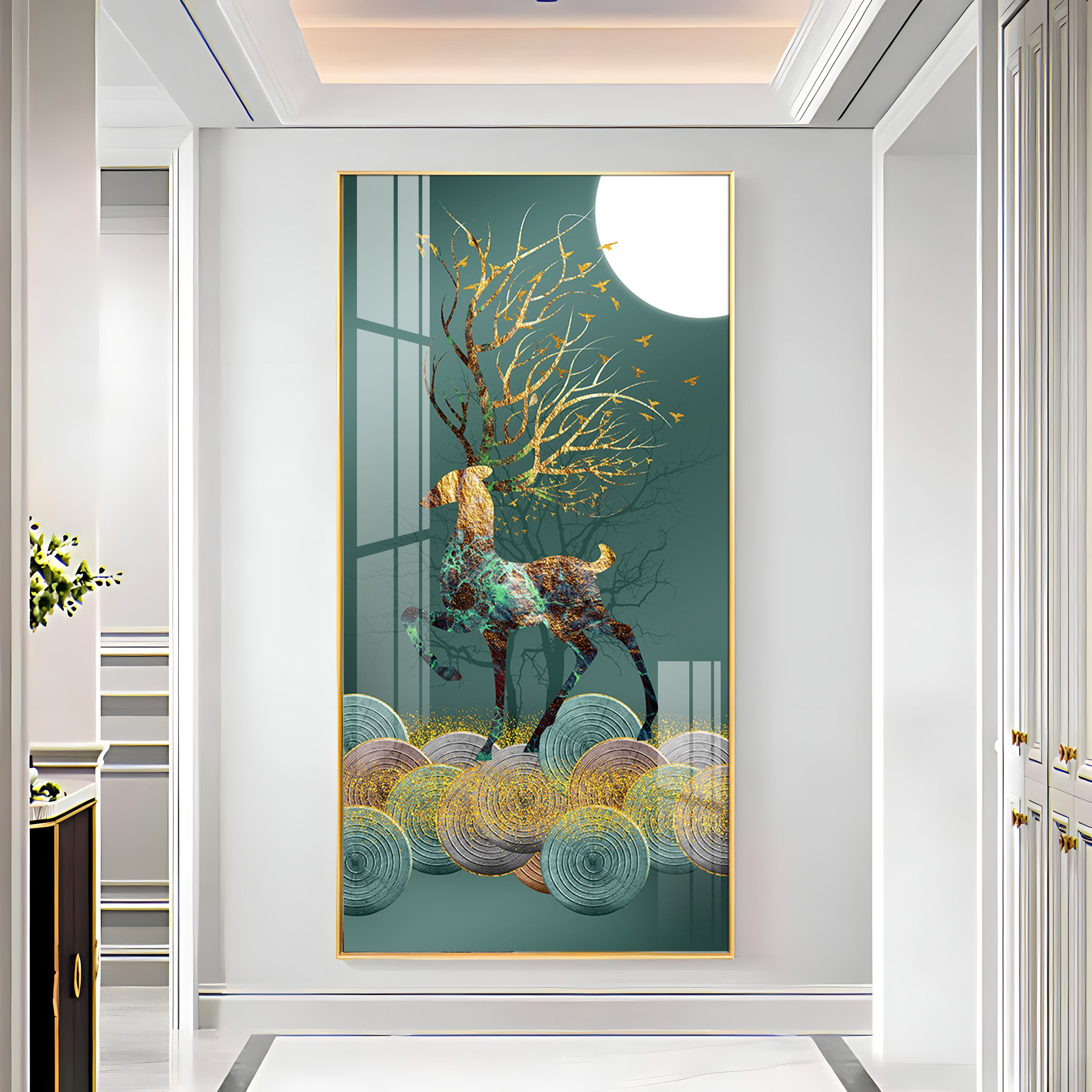 Colorful Deer Premium Acrylic Vertical Wall Art