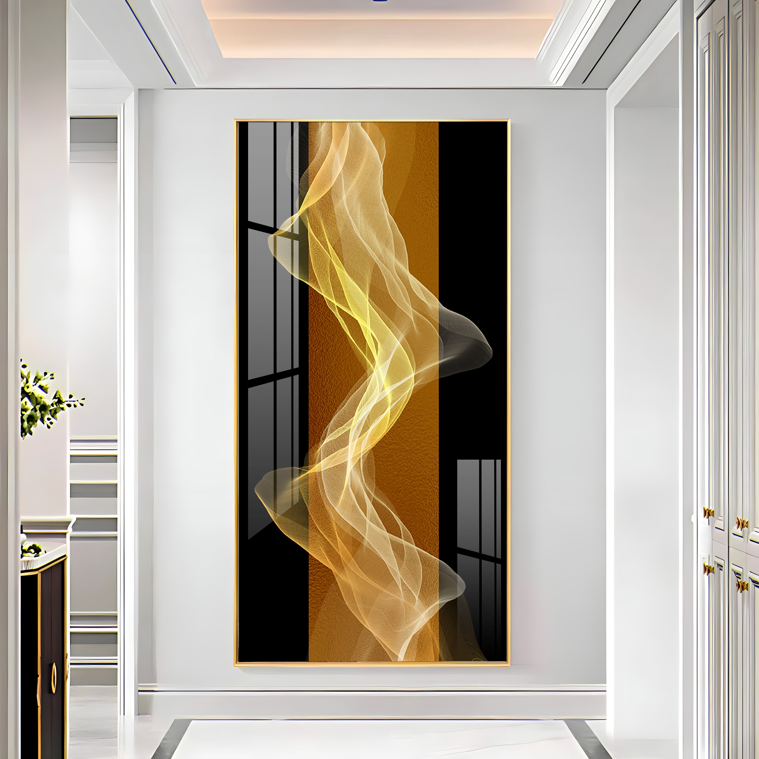 Energetic Etheric Waves Premium Acrylic Vertical Wall Art