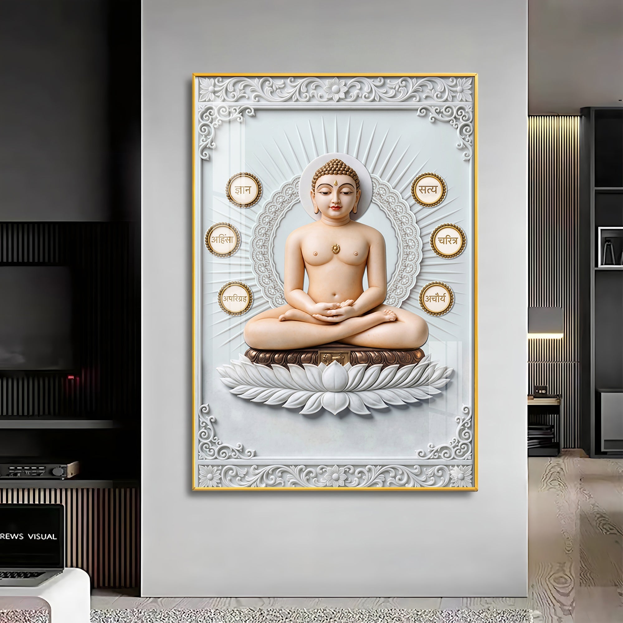 God Mahavir Jain Premium Acrylic Vertical Wall Art