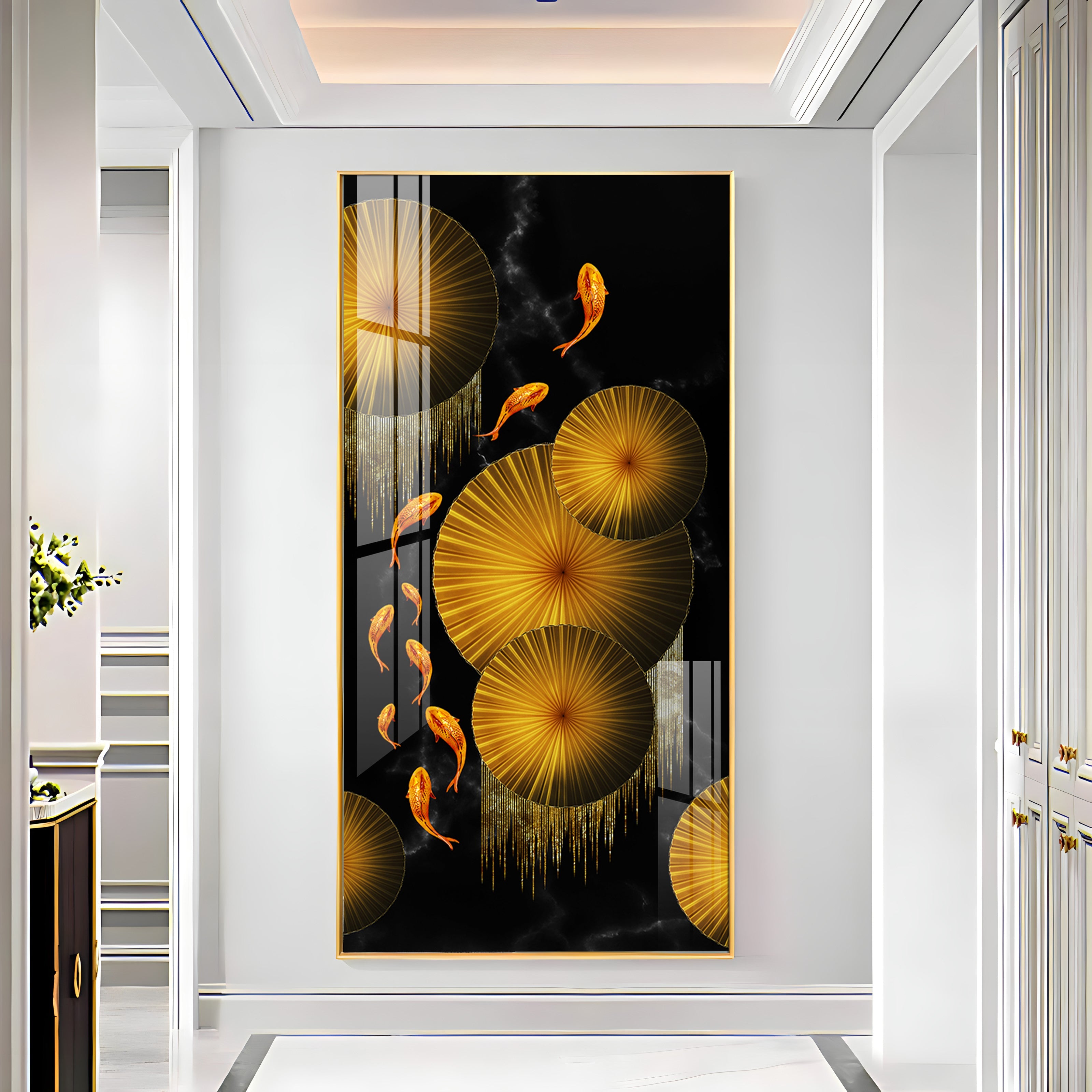 Goldfish Elegance Premium Acrylic Vertical Wall Art