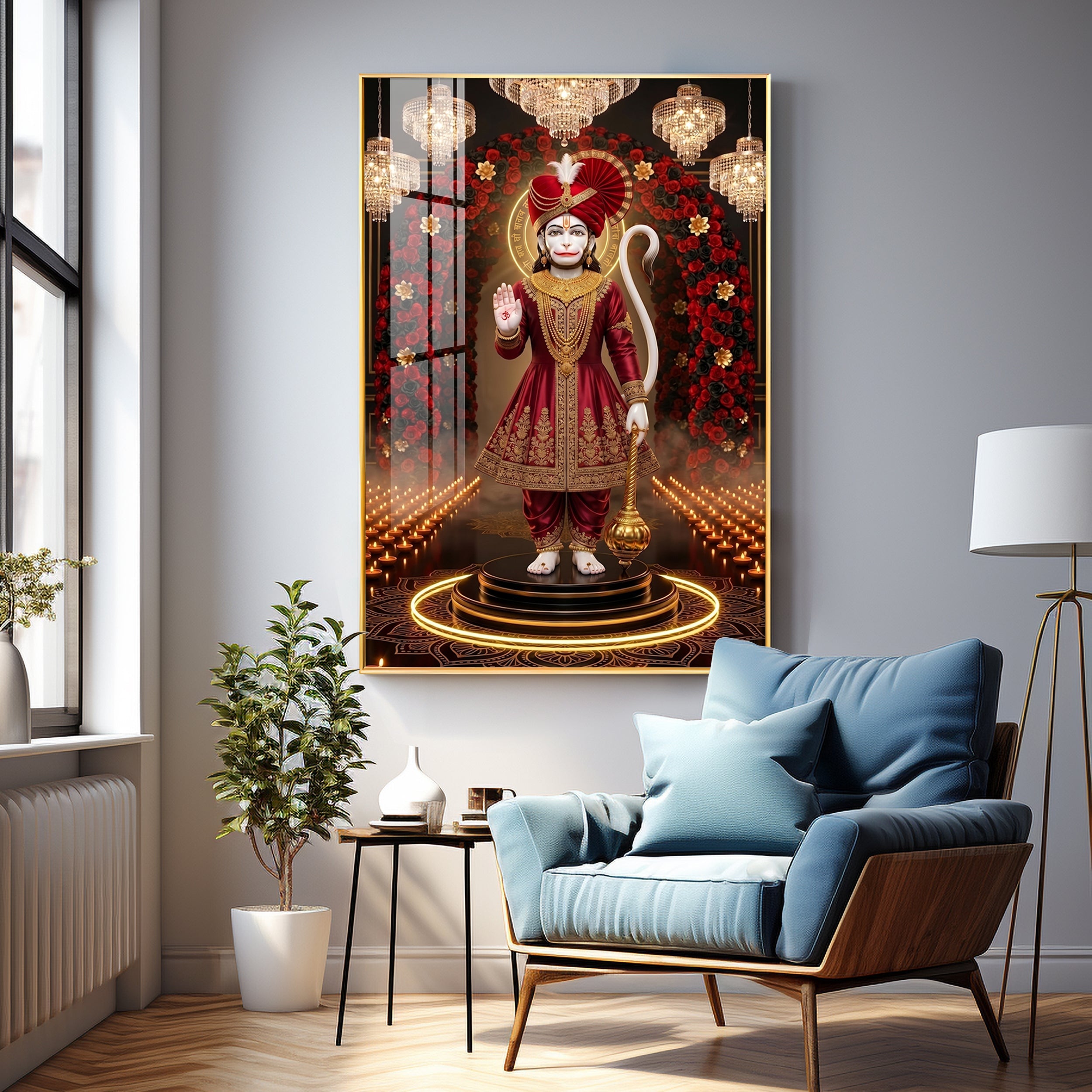 Lord Bajrangbali Premium Acrylic Vertical Wall Art