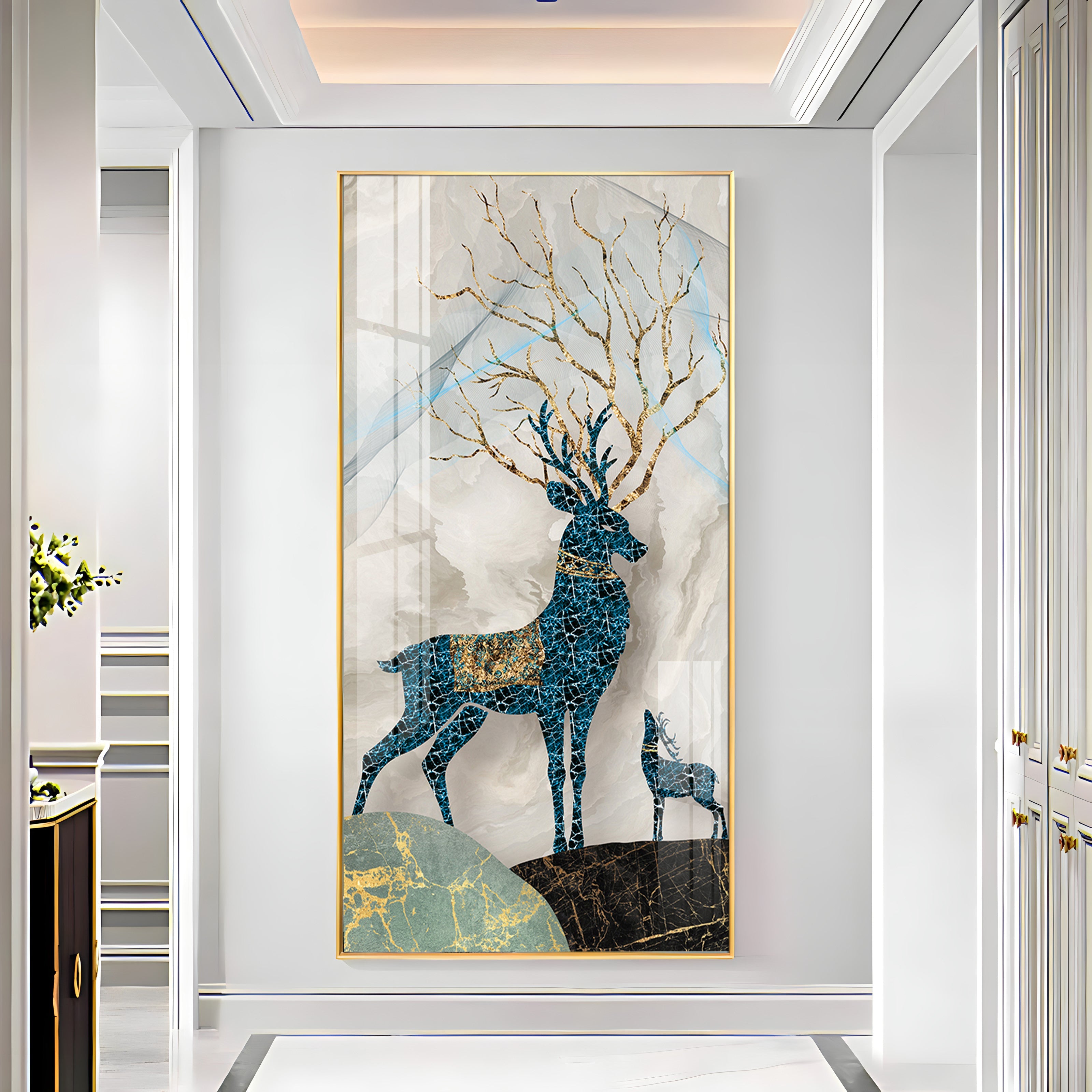 Pair Of Two Deer Premium Acrylic Vertical Wall Art