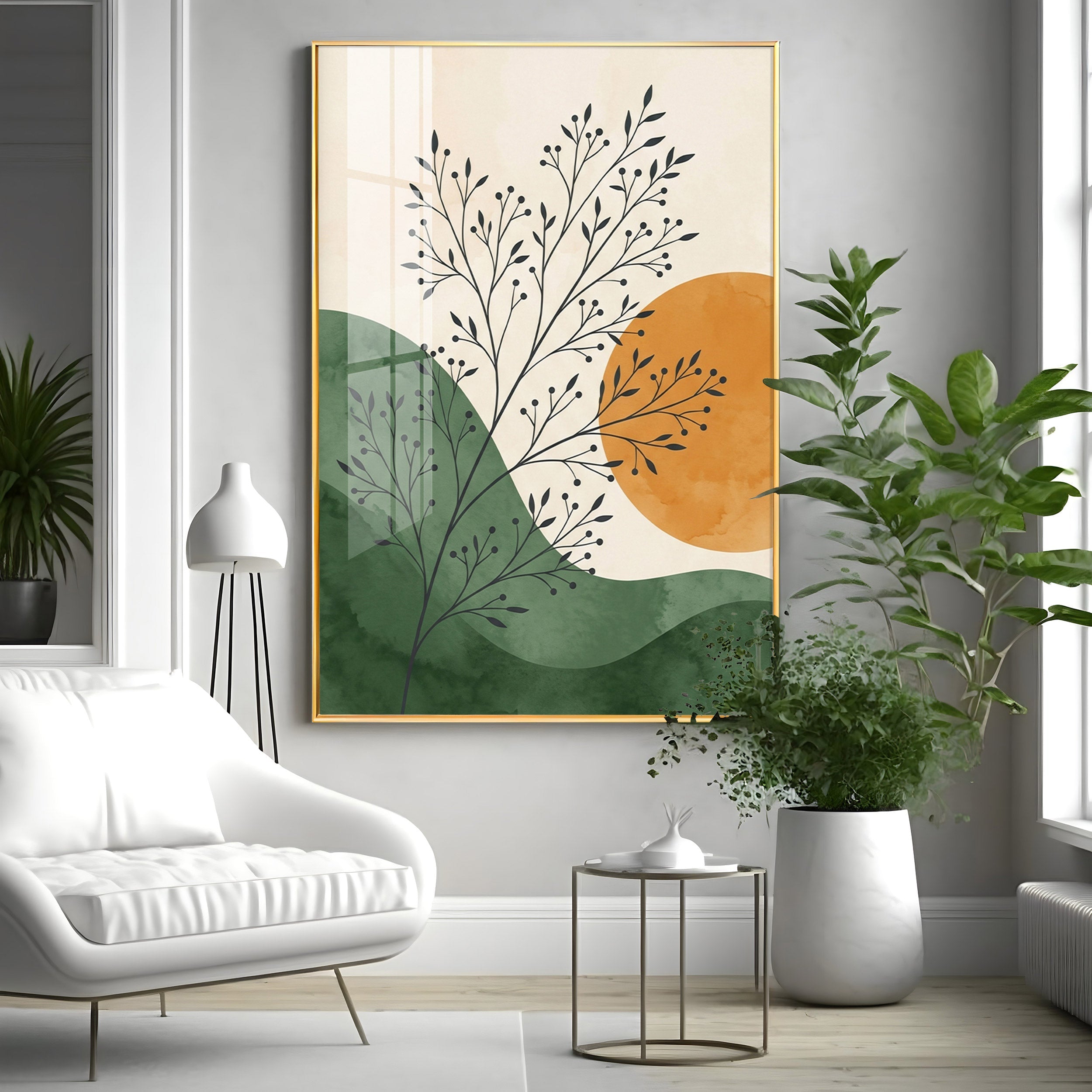 Radiant Leafscape Premium Acrylic Vertical Wall Art