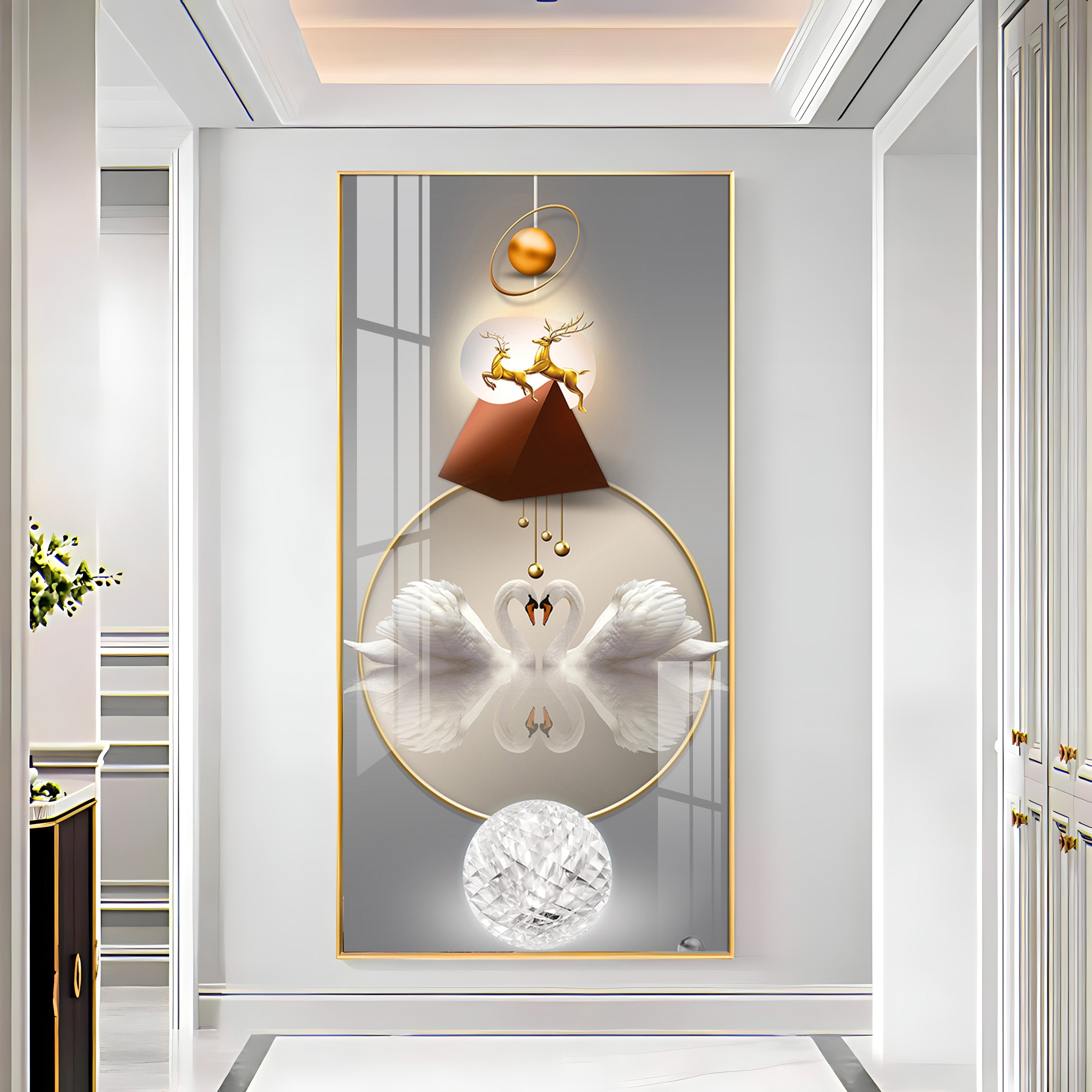Reflective Elegance Premium Acrylic Vertical Wall Art