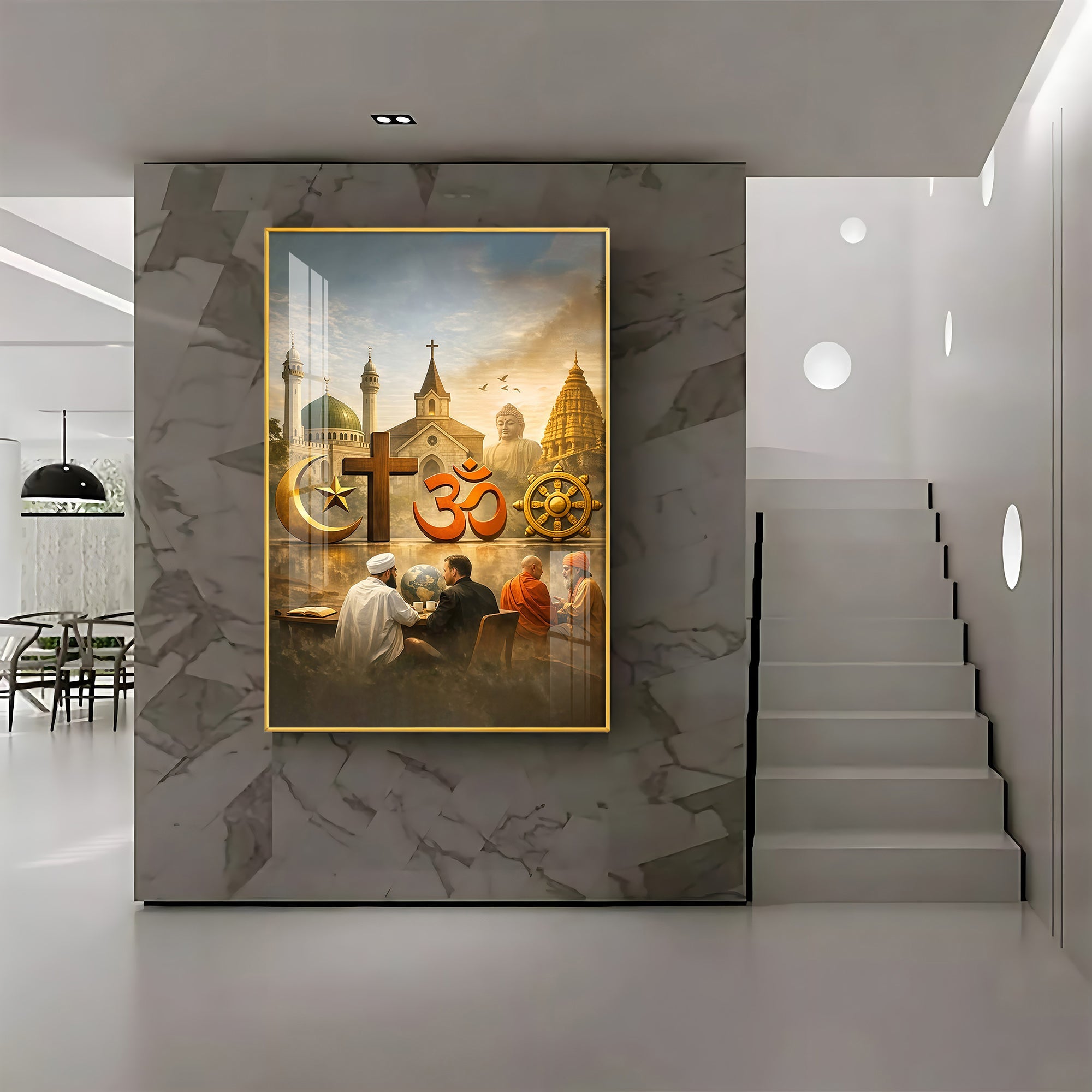 Religion Symbols Premium Acrylic Vertical Wall Art