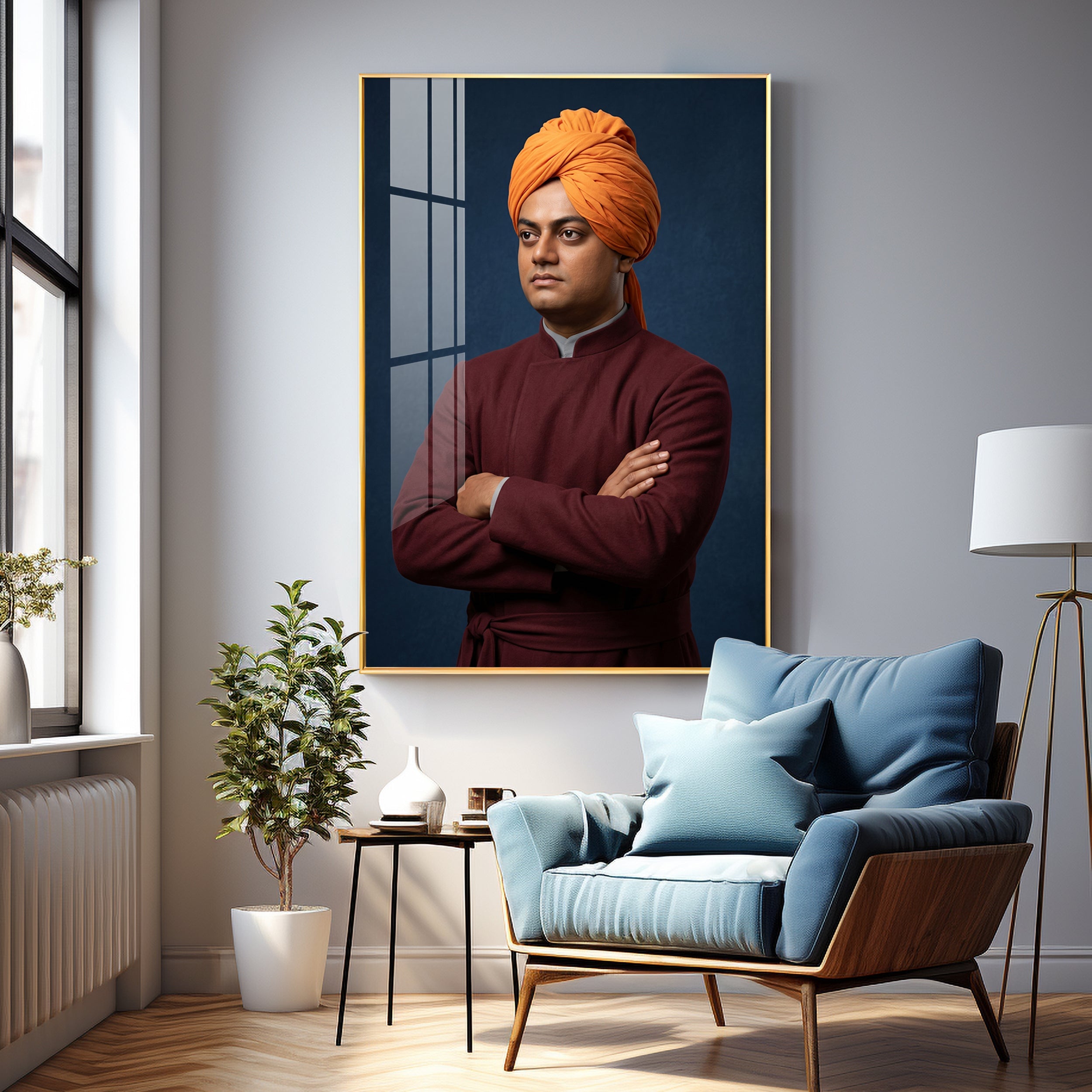 Shri Swami Vivekanand Premium Acrylic Vertical Wall Art