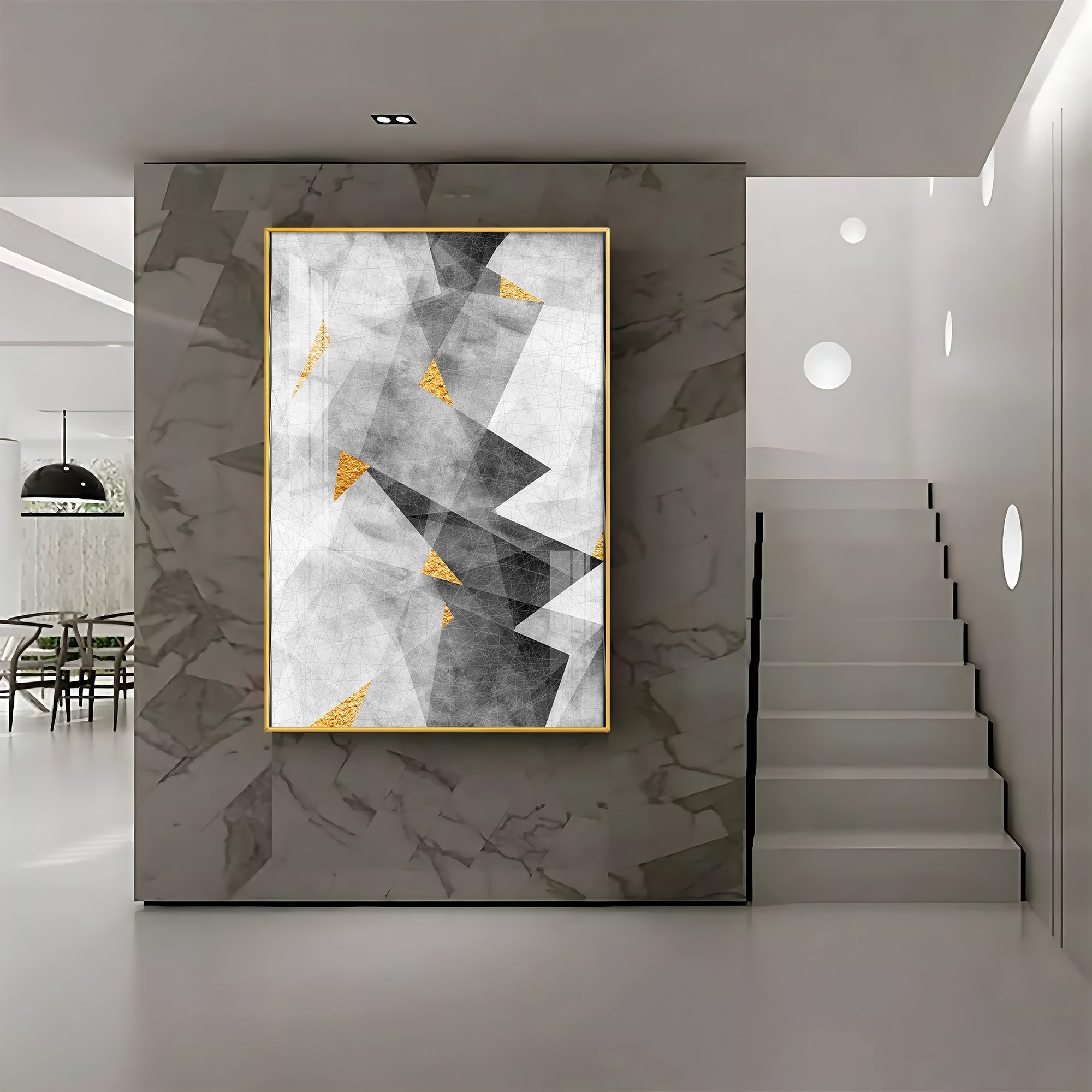 Triangular Opulence Premium Acrylic Vertical Wall Art
