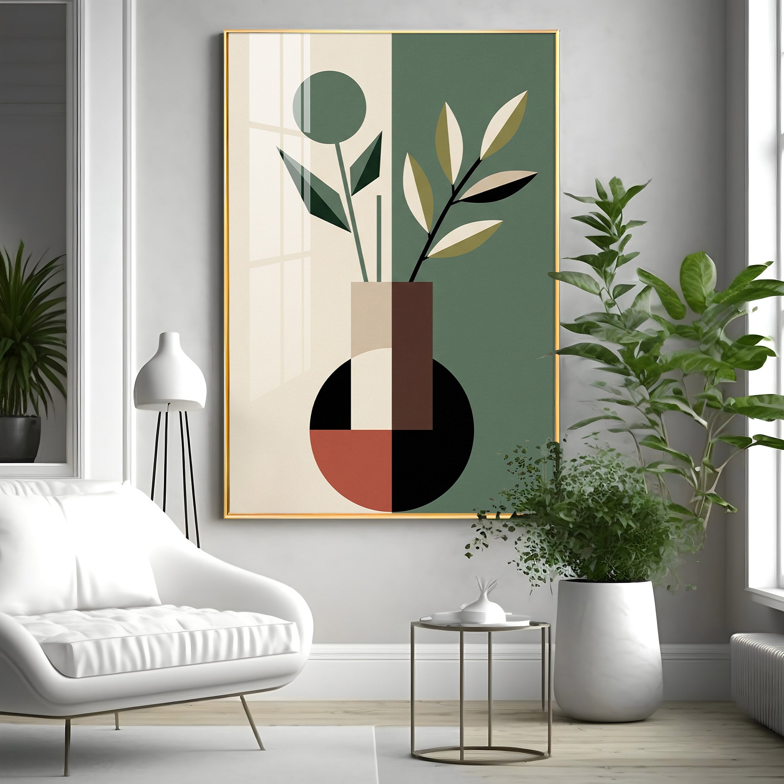 Verdant Floral Fusion Premium Acrylic Vertical Wall Art